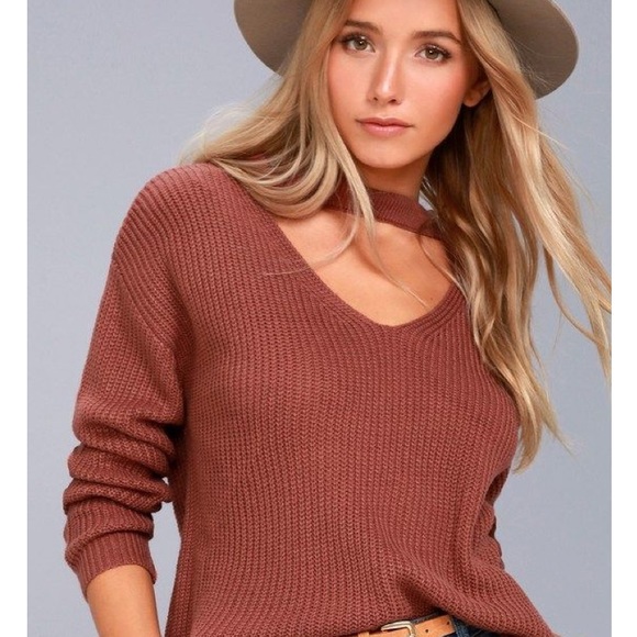 Sweaters - Mauve pink knit sweater